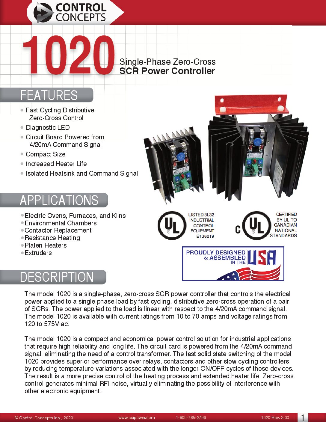 1020 Single Phase Power Controller