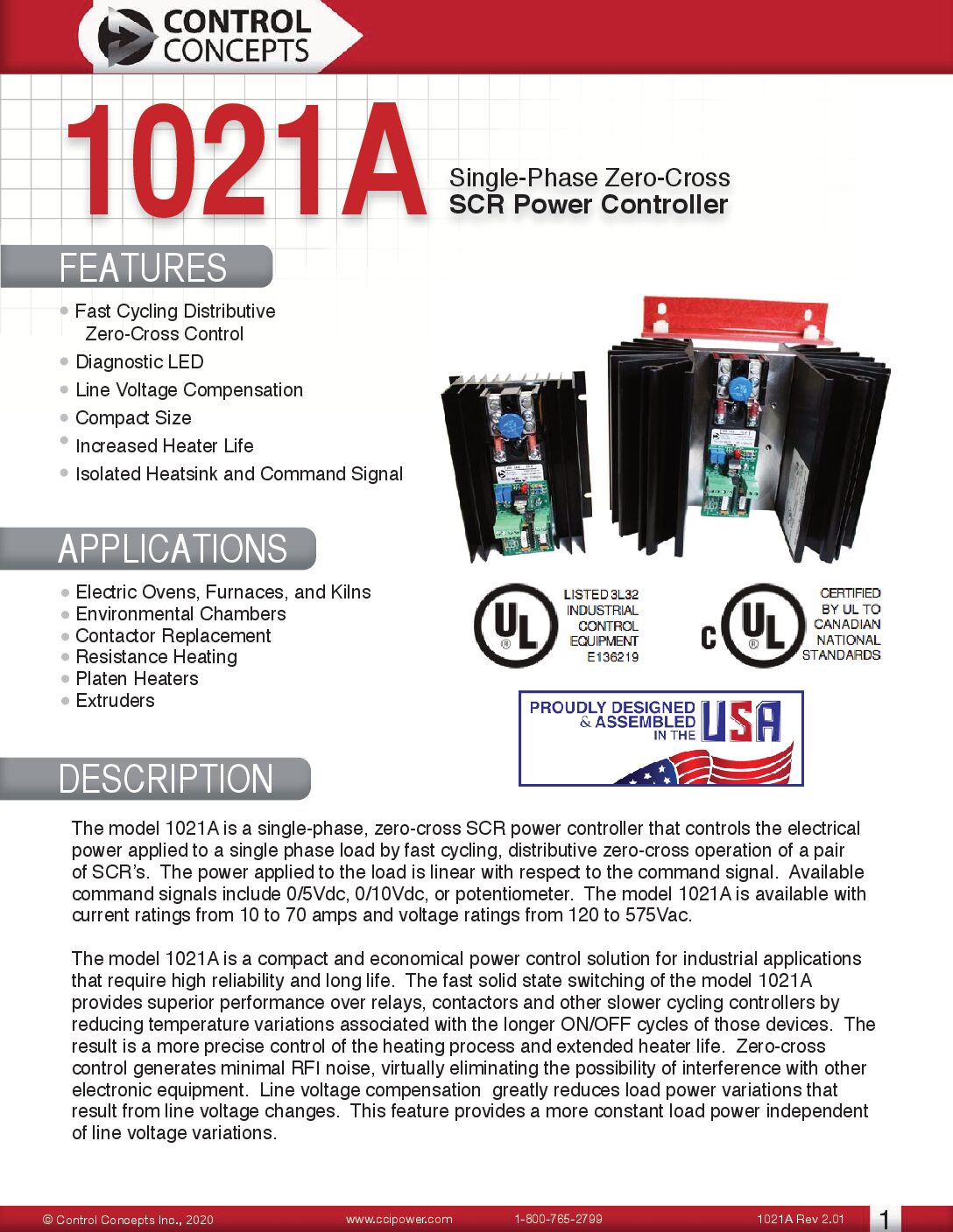 1021A Single Phase Power Controller