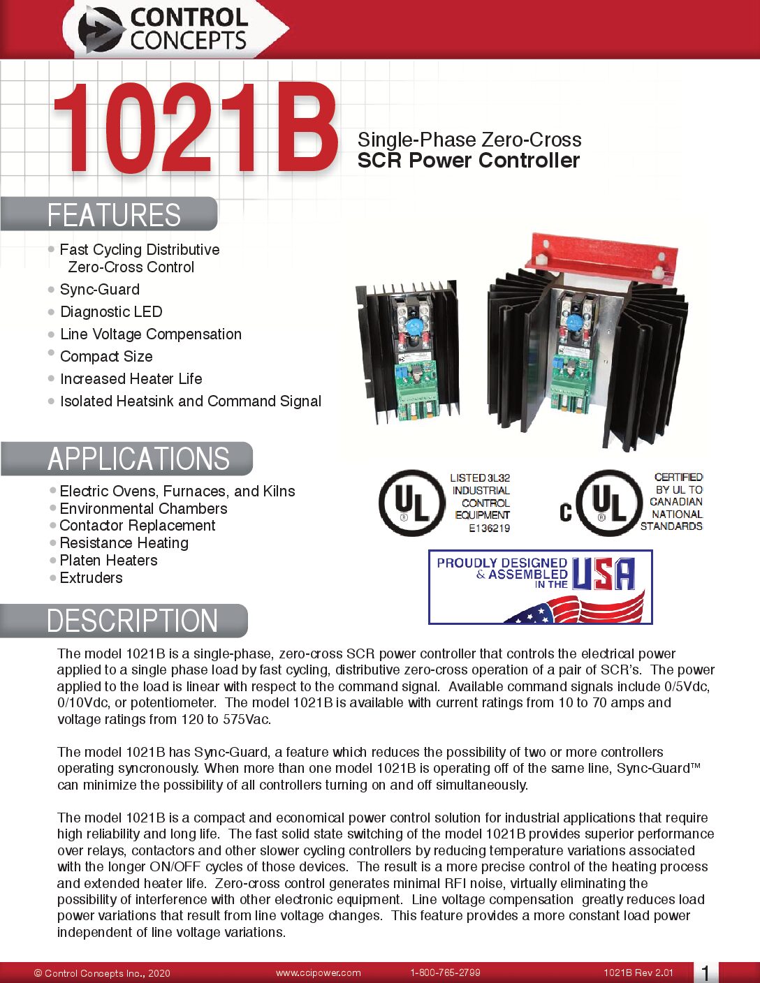 1021B Single Phase Power Controller