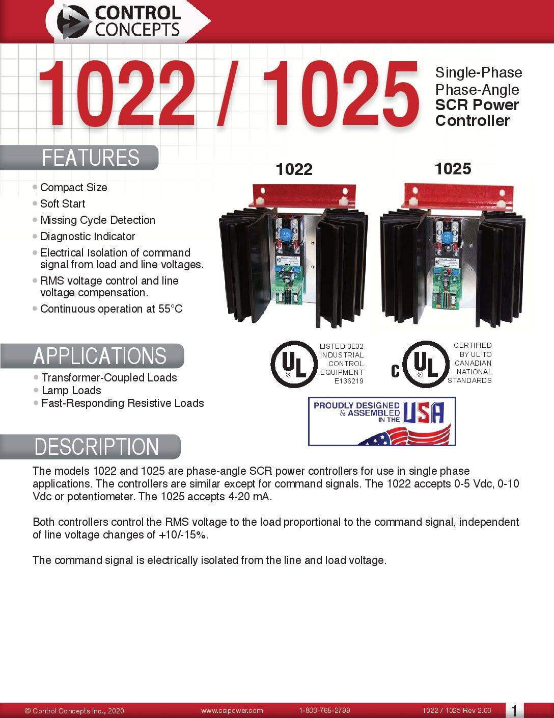 1025 Single Phase Power Controller