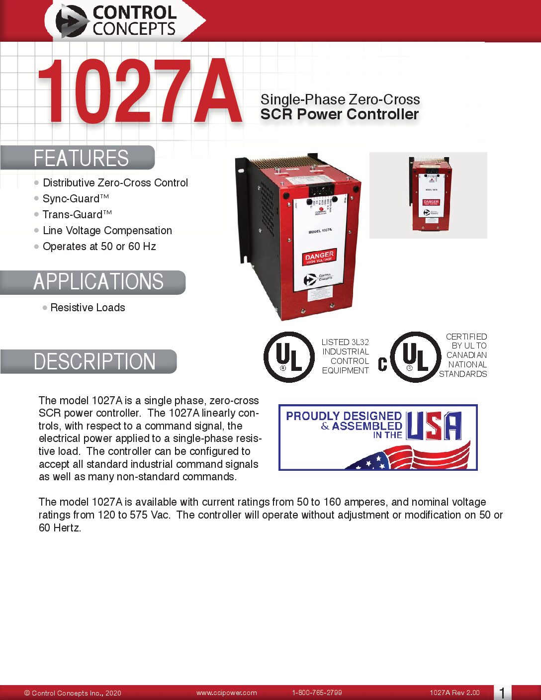 1027A Single Phase Power Controller