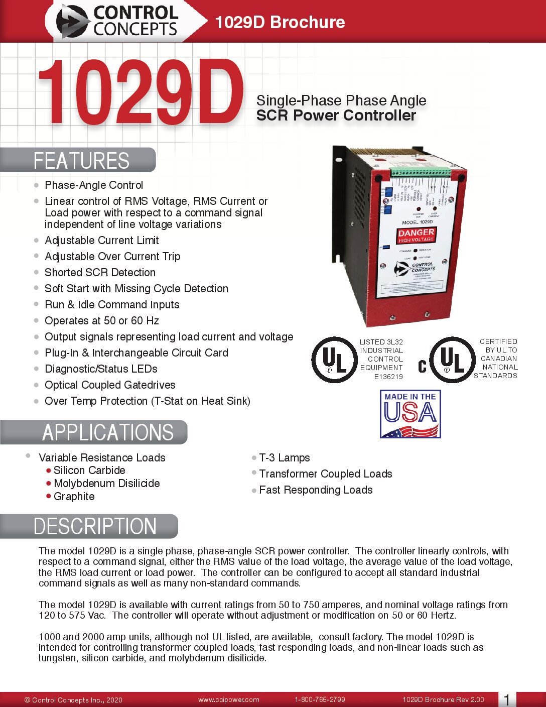 1029D Single Phase Power Controller