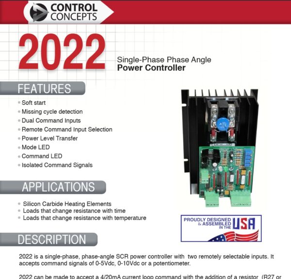 2022 Single Phase Power Controller — Image 1