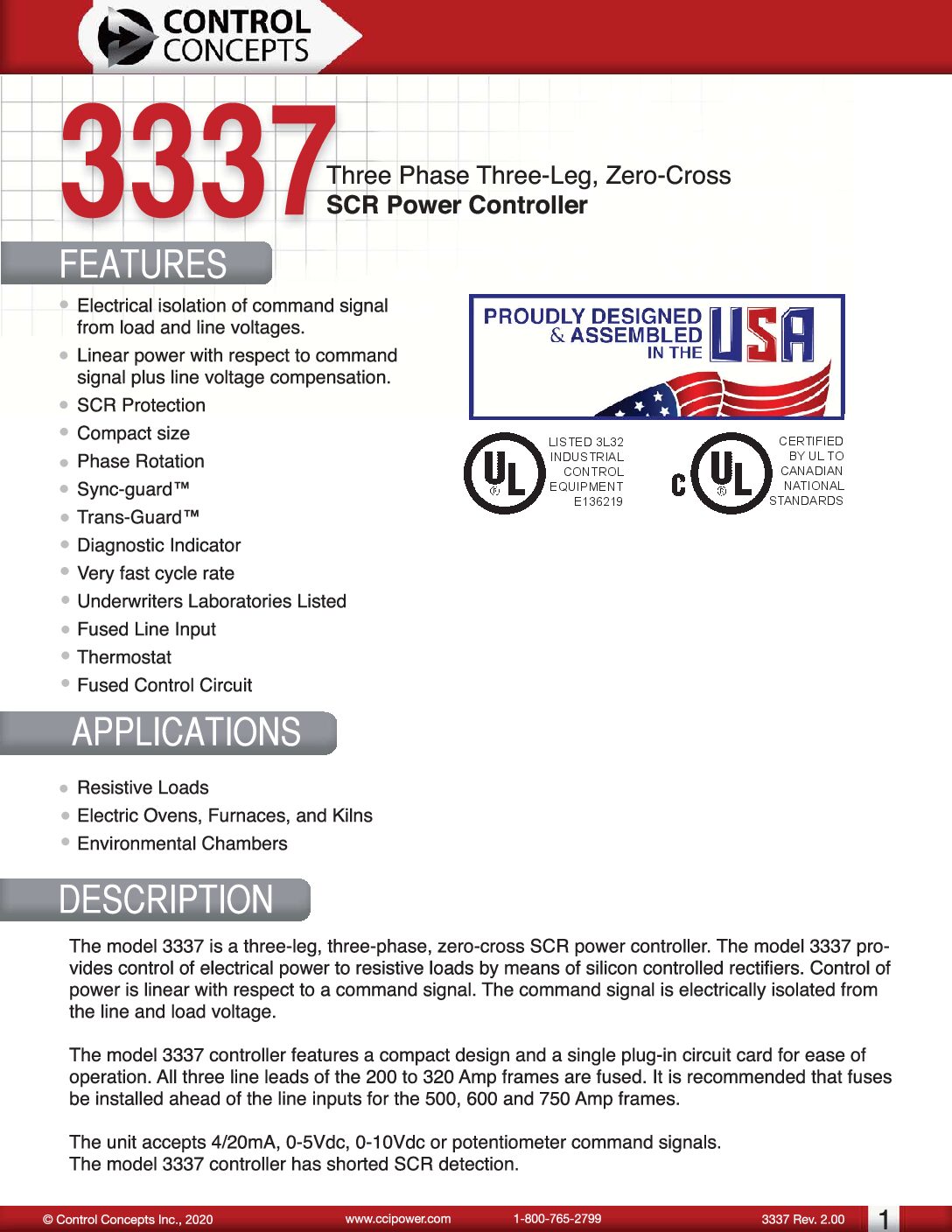 3337 Three Phase Power Controller